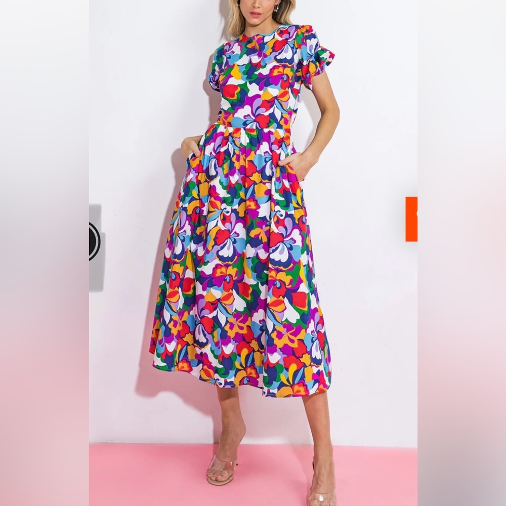 Flying Tomato LET ME ADORE YOU WOVEN MIDI DRESS